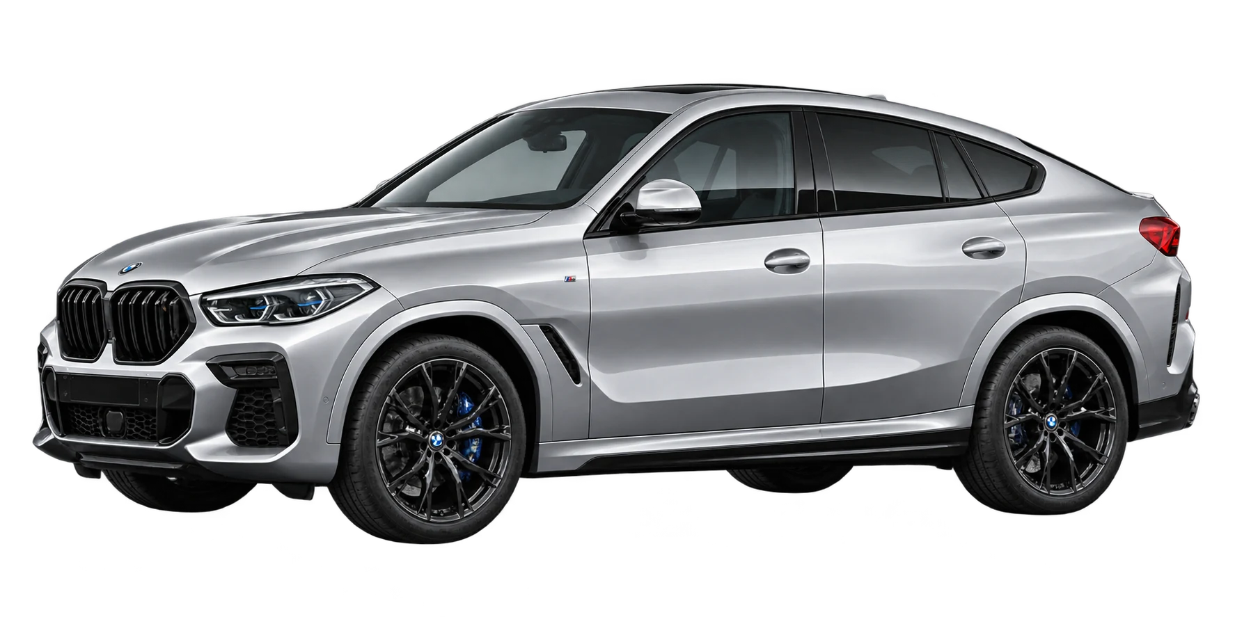 Silver BMW X6 SUV — interactive illustrative component guide